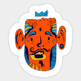 Orange Blue Strange King Pierre Sticker